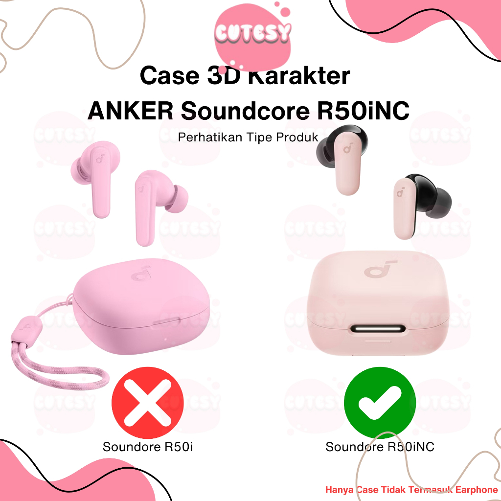 Jual Case Anker SoundCore R50iNC 3D Kartun Lucu Casing Earphone TWS ...