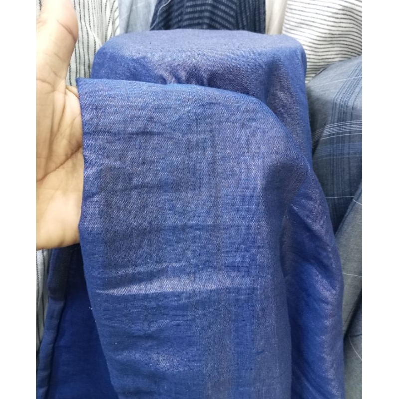 Jual Kain Bahan Linen Glitter Warna Biru Harga Persetengah Meter ...