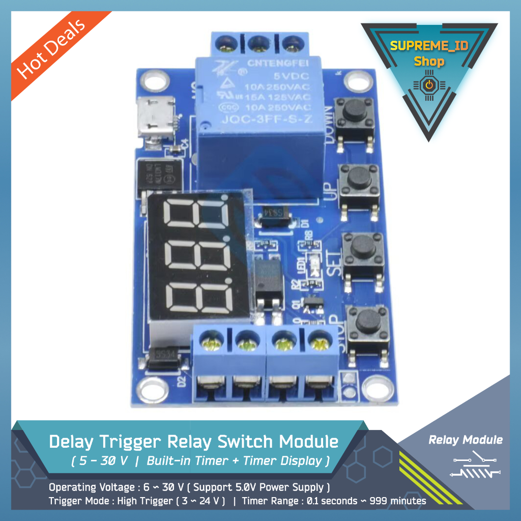 Jual Digital Delay Trigger Relay Switch Module + Timer + LCD LED ...