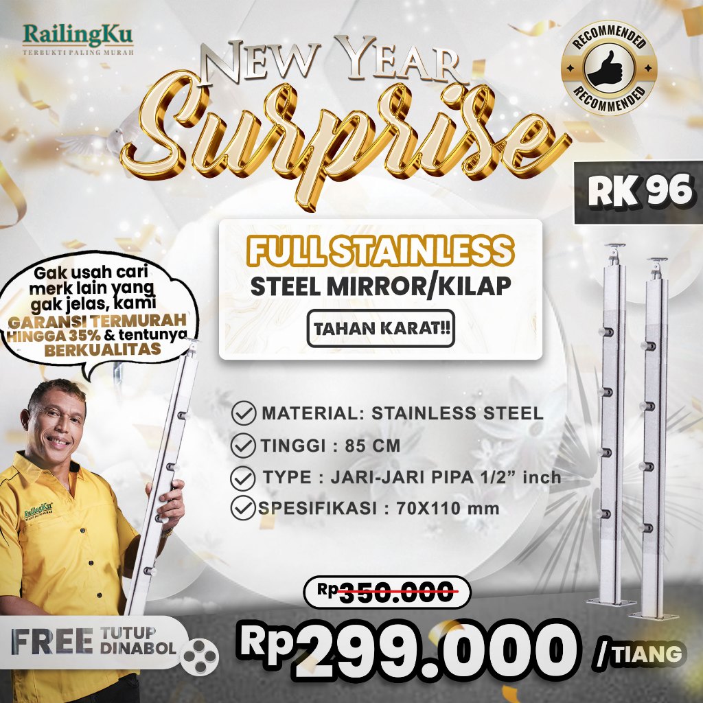 Jual [NEW YEAR SURPRISE] Railing Tangga Stainless Milenials Desain ...