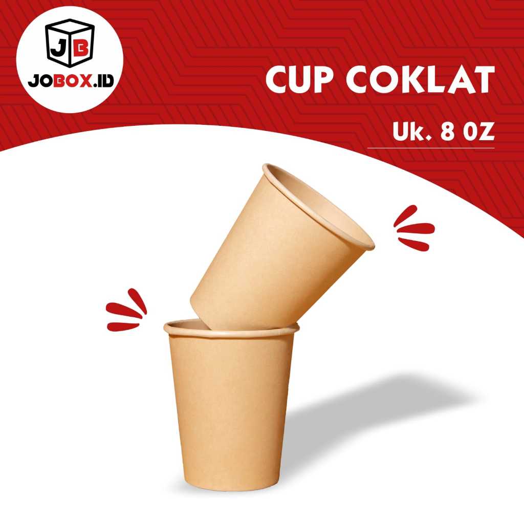 Jual Papercup coklat ukuran 8 Oz , 1 slop isi 50 pcs | Shopee Indonesia