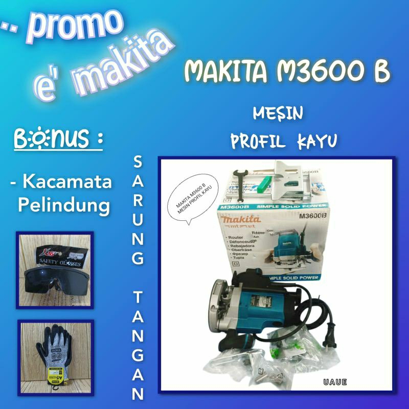 Jual MAKITA M3600B MESIN ROUTER KAYU MESIN PROFIL KAYU 12MM/ CARPENTER ...