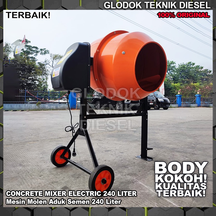 Jual Mesin Molen Listrik Pengaduk Semen 240 Liter Aduk Cor Semen ...
