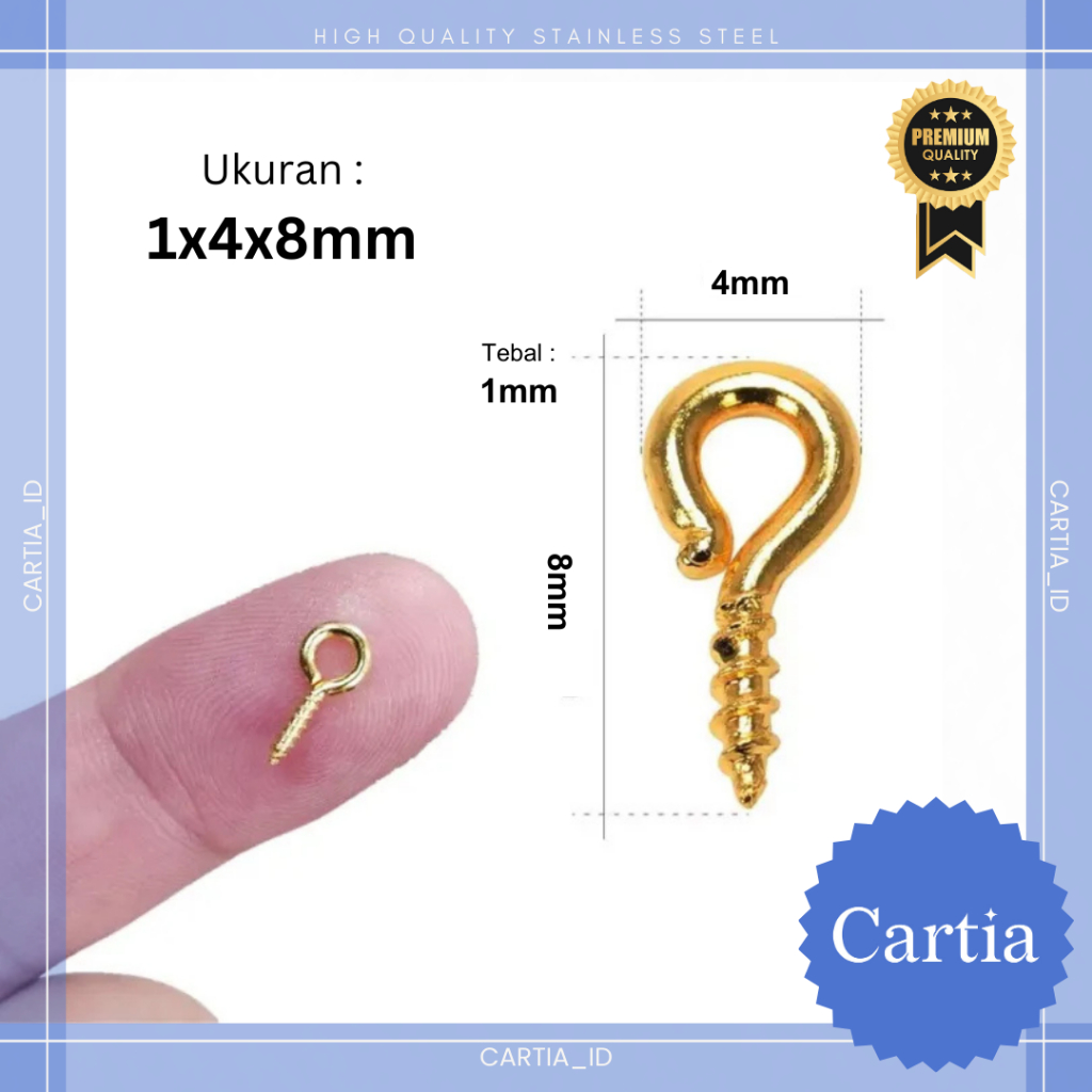 Jual 10 PCS PAKU ULIR PAKU KAIT EMAS GOLD PAKU GANTUNGAN KUNCI SKRUP ...