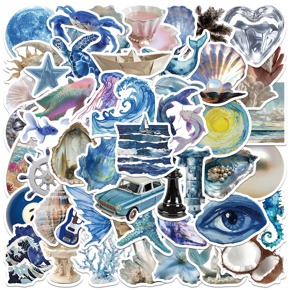 Jual New Kehidupan laut Stiker Biru tua INS Stiker Anti Air Stikers ...