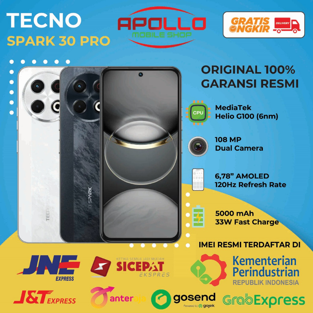 Jual Tecno Spark 30 Pro [8GB+128GB] Garansi Resmi Tahun