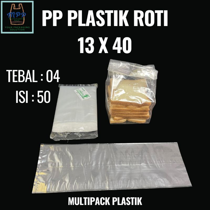 Jual PLASTIK PP ROTI BENING TEBAL 04 UKURAN 13 X 40 ISI 50 LEMBAR ...