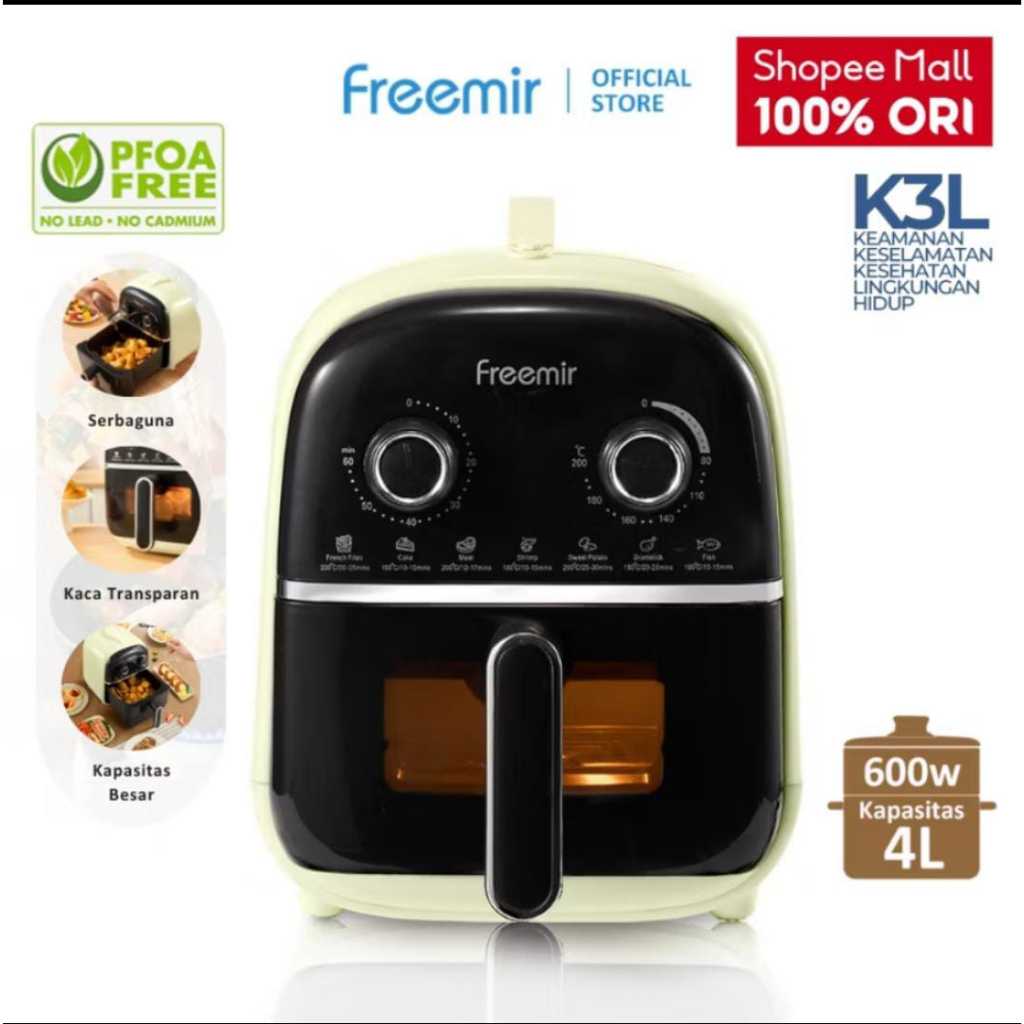 Jual freemir Air Fryer Knob 4L Oven Penggoreng Makanan 600w Hemat Daya ...