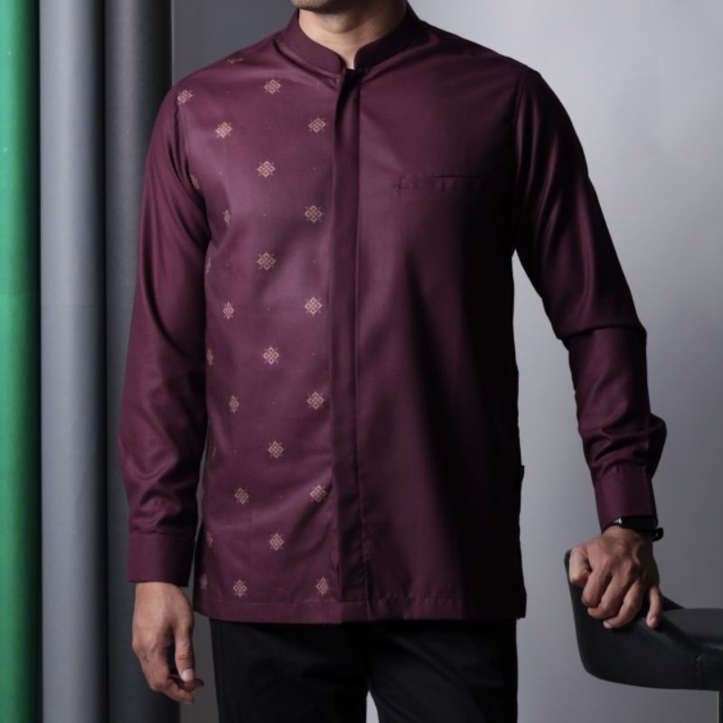 Jual Saviq Koko Kurta warna BURGUNDY Shopee Indonesia