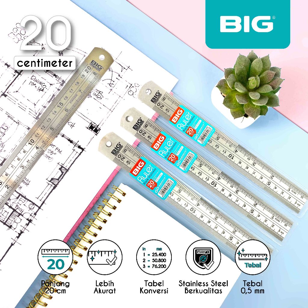Jual BIG Penggaris Besi / Stainless Steel Ruler Tebal dan Kokoh Panjang ...