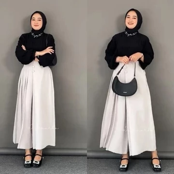 Cellie Kulot Pleats Wanita Celana Kulot Wanita Celana Casual Formal Daily Furano Premium