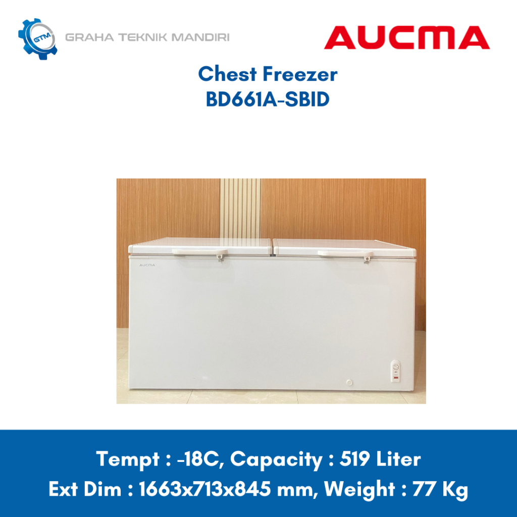 Jual Aucma Chest Freezer 519 Liter BD661A-SBID | Shopee Indonesia