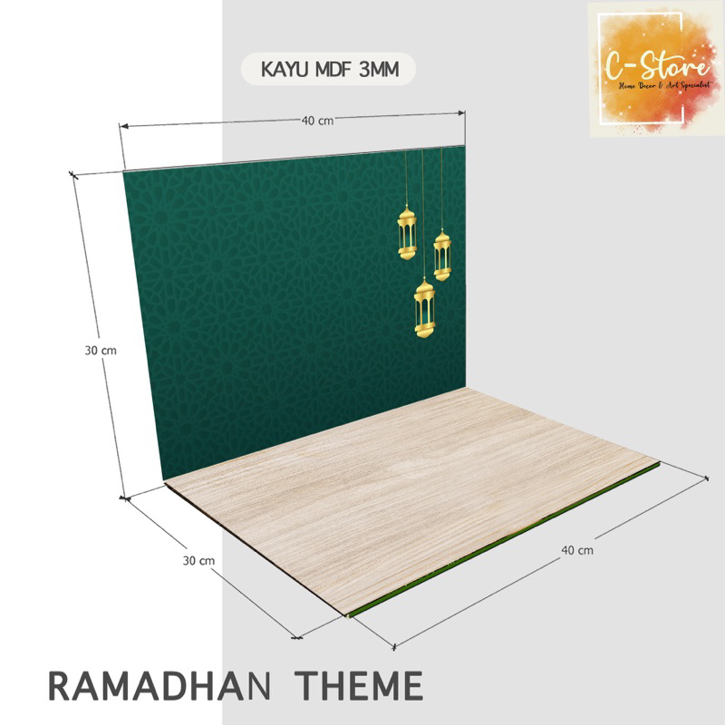 Alas Foto Produk Lipat Background Lebaran Ramadhan Hardboard 30cm x 40cm