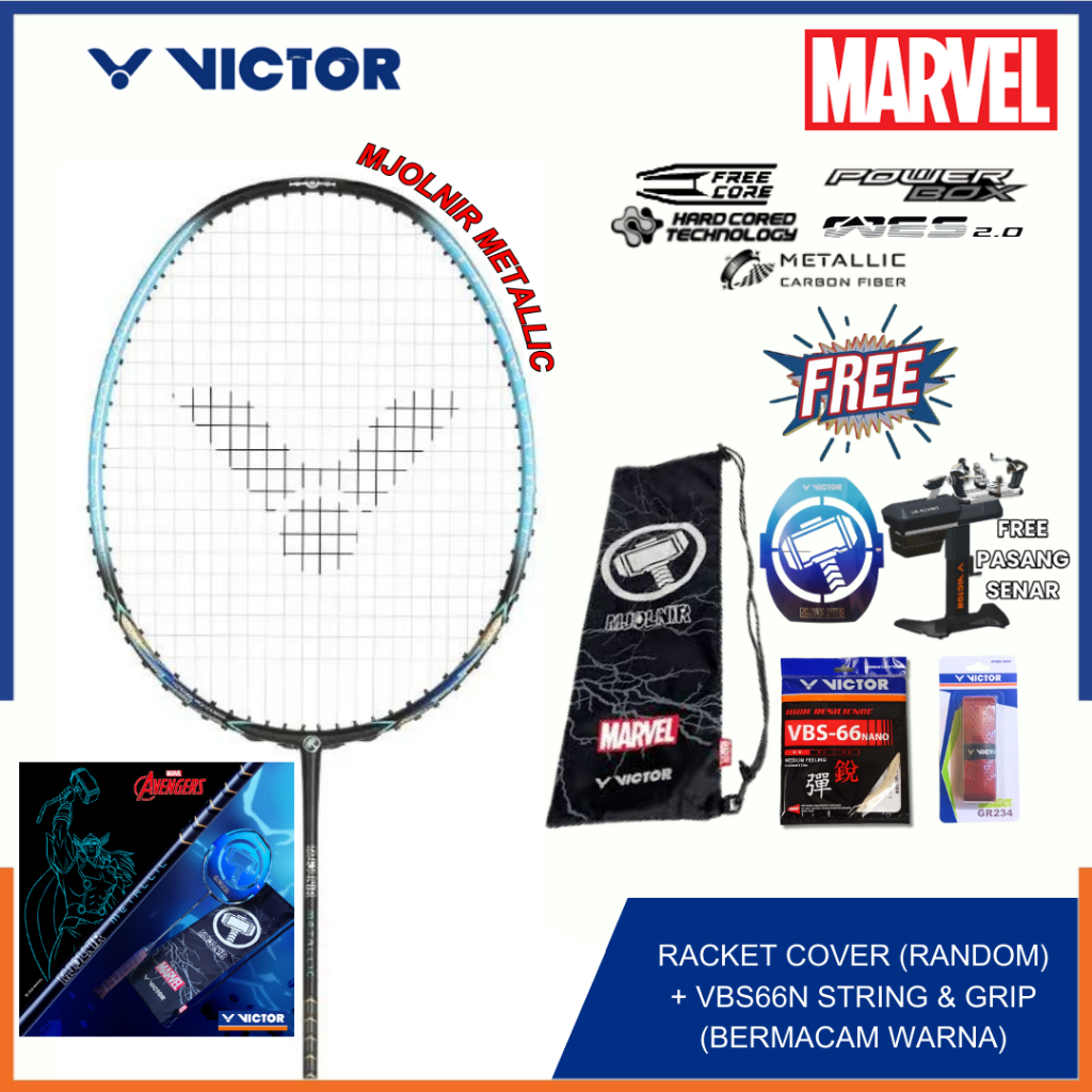 Jual New Limited Edition Marvel Raket Badminton Victor Mjolnir Metallic ...