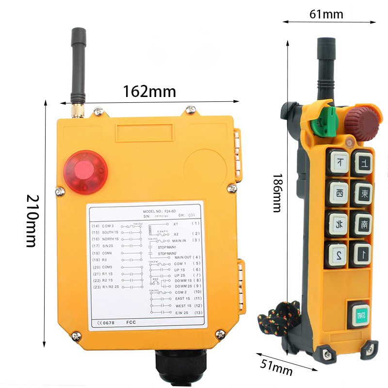 Jual 380V F24-8D/10D Wireless Remote Control Hoist Crane Push Button ...