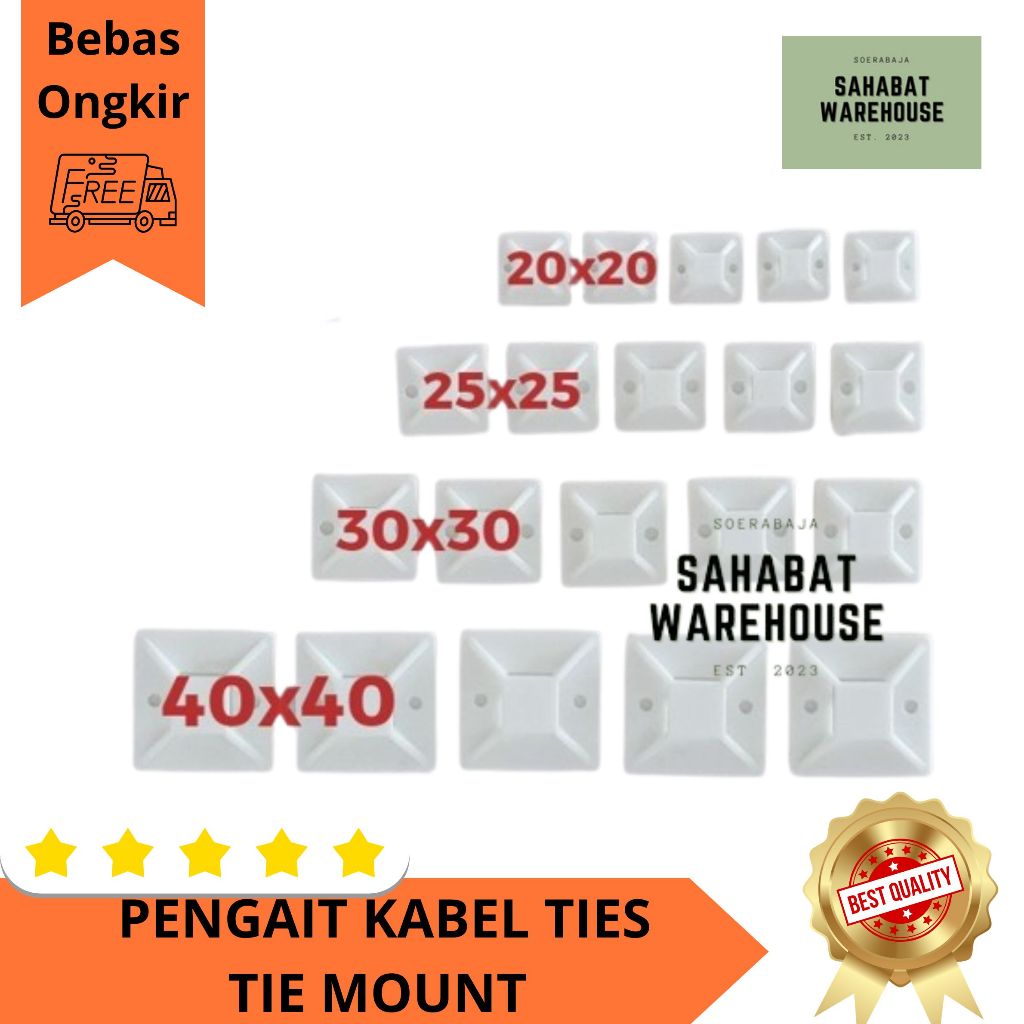 Jual PENGIKAT PENGAIT KABEL TIES TIE MOUNT (Pack) | Shopee Indonesia