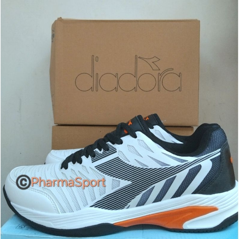 Jual Diadora KESUKI White Black Sepatu Tennis Bulutangkis Tenis Shoe