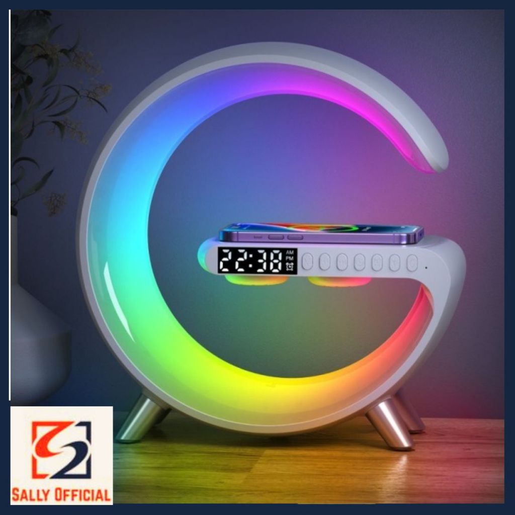 Jual Lampu Jam Meja RGB LED Smart Wireless Charging Bluetooth Speaker ...