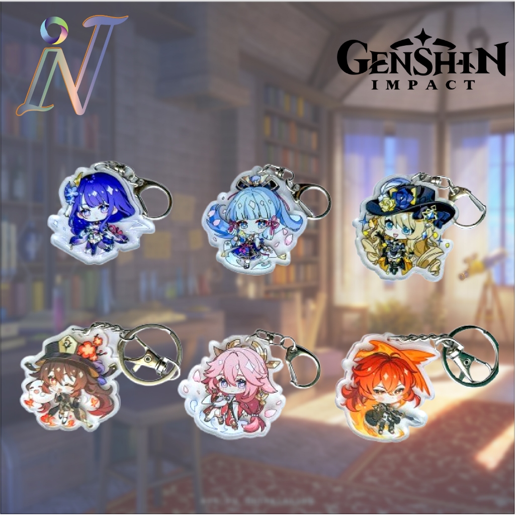 Jual Gantungan Kunci Acrylic Genshin Impact Keychain | Paimon/Zhongli ...