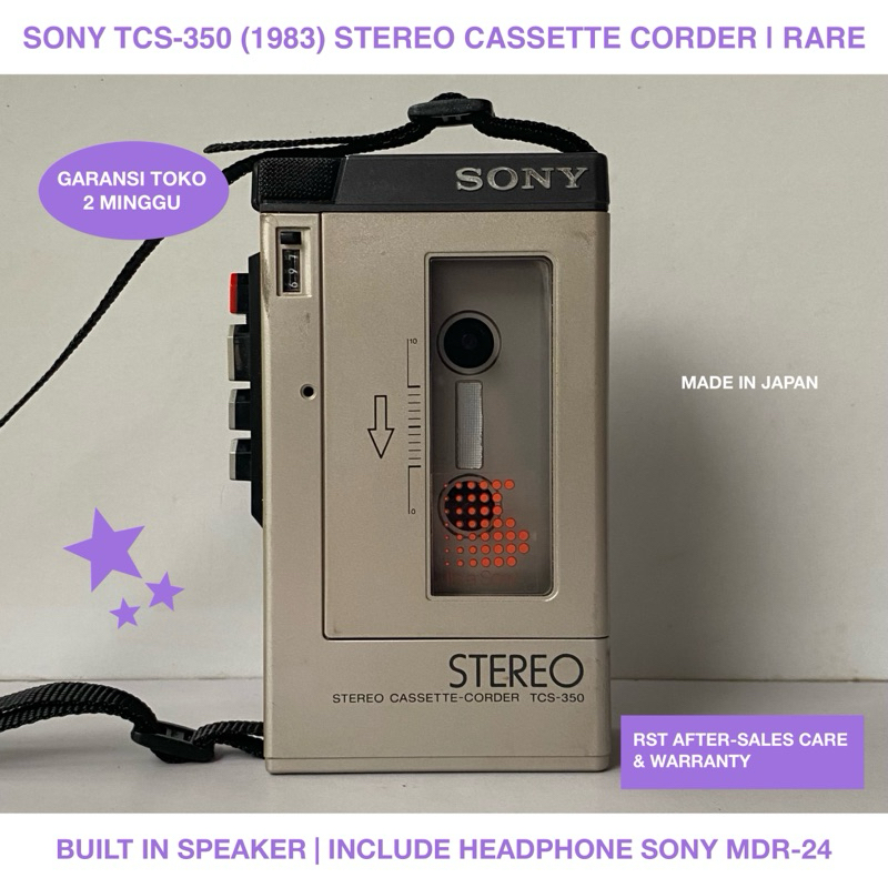 SONY製カセットプレーヤーTCS-350 Sony TCS-350 Portable Handheld Cassette Recorder Stereo