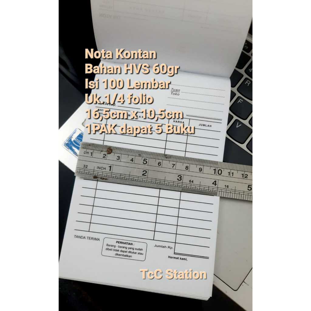 Jual 1 PAK 5 BUKU Nota Kontan 1/4 folio 1 Ply Isi 100 lembar 1 rangkap ...