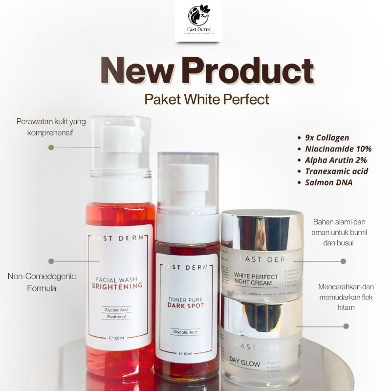 Jual FASTDERM PAKET WHITE PERFECT (NEW) | Shopee Indonesia