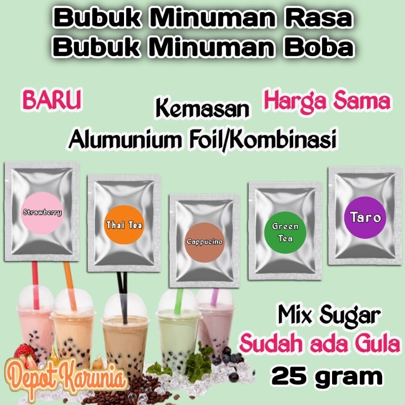 Jual TERMURAH BUBUK MINUMAN RASA 25GR SERBUK MINUMAN KEKINIAN ANEKA ...