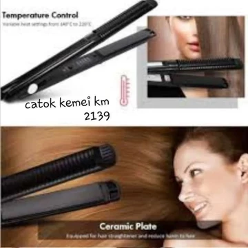 Kemei KM 2139 2in1 Ceramic Hair Straightener Catokan Rambut