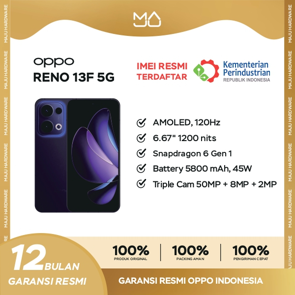 Jual Oppo Reno 13 F 5G 8/256GB Garansi Resmi | Shopee Indonesia
