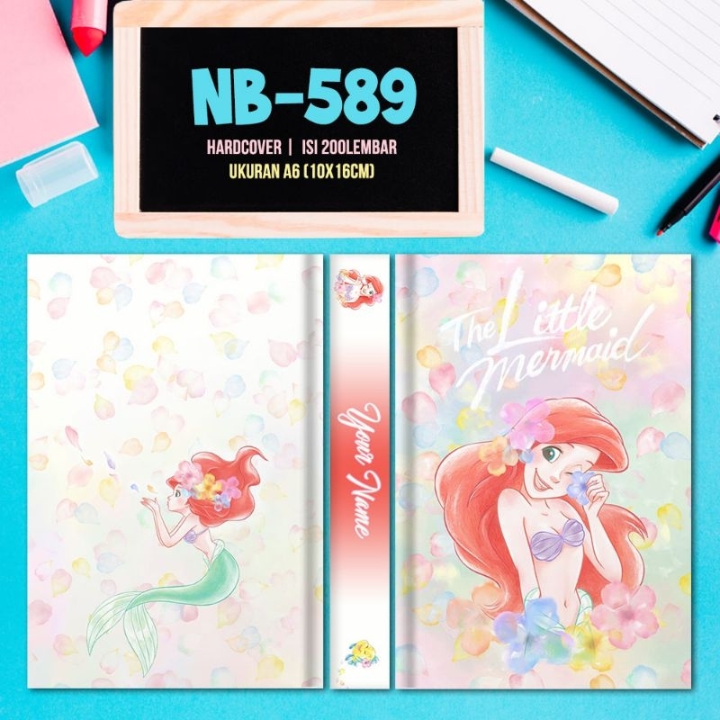 Jual Notebook Custom Disney Princess Ariel The Little Mermaid | Shopee ...