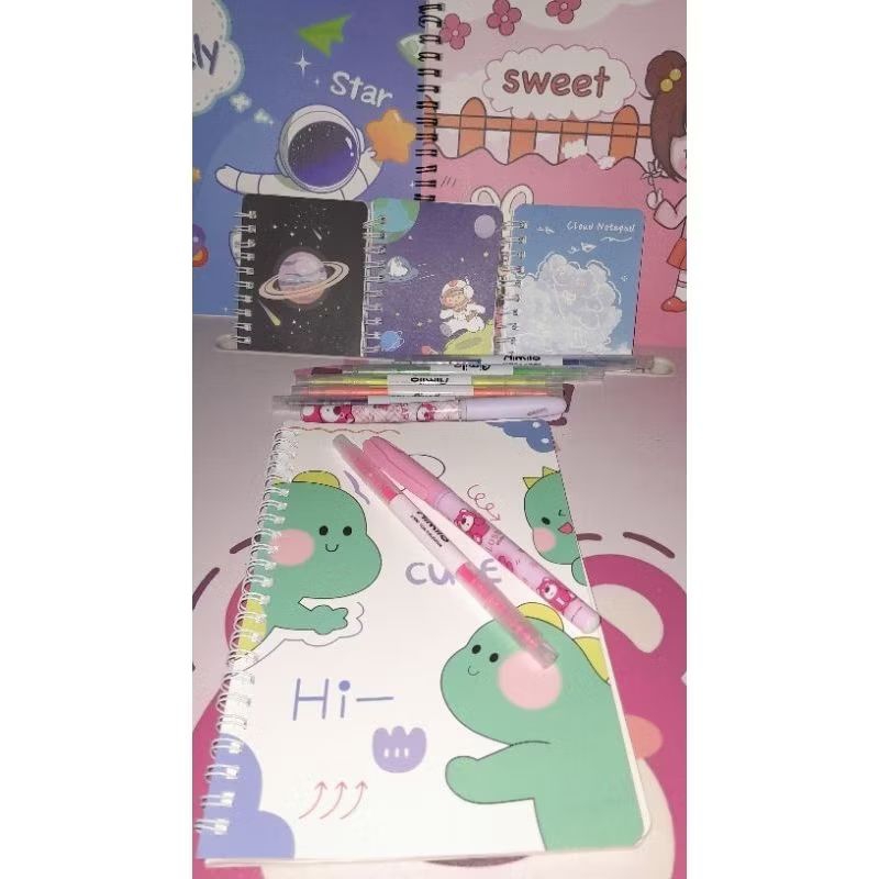 Jual notebook aimilo size A5 include pulpen gel dan higliter | Shopee ...