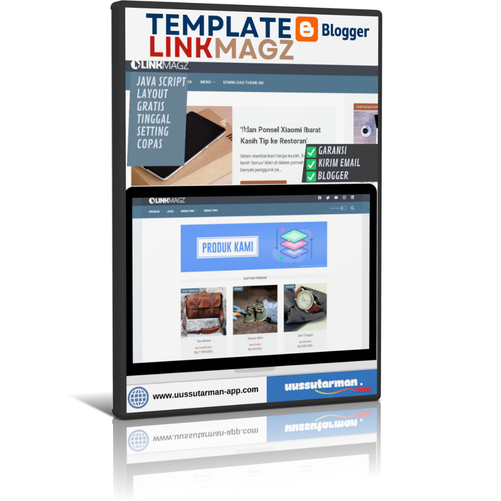 Jual Template Blogger LinkMagz Portal Website | Shopee Indonesia
