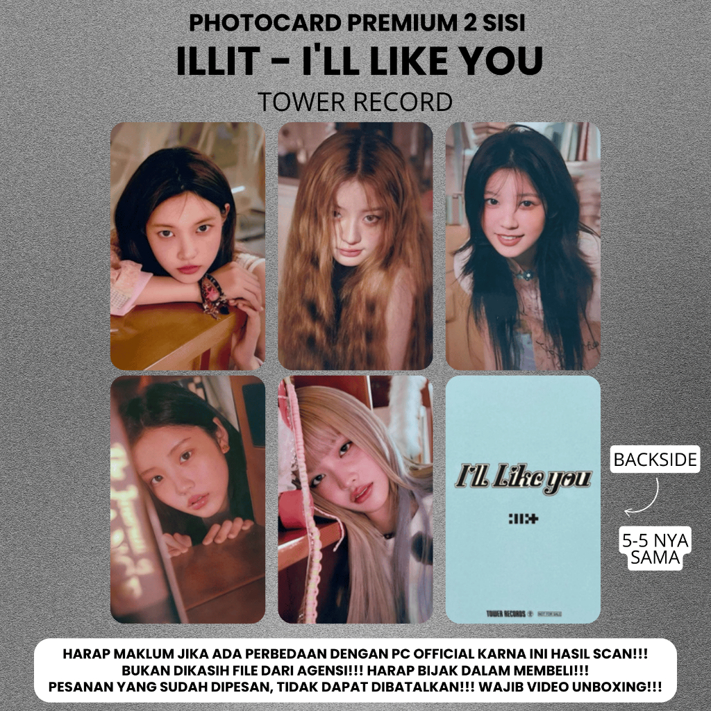 Jual (ISI 5 PCS) Photocard ILLIT I'LL LIKE YOU - PC Premium 2 Sisi