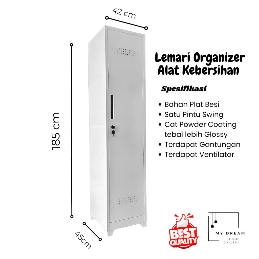 Jual Cleaning Cabinet 1 Pintu Swing | Lemari Sapu Besi 1 Pintu ...