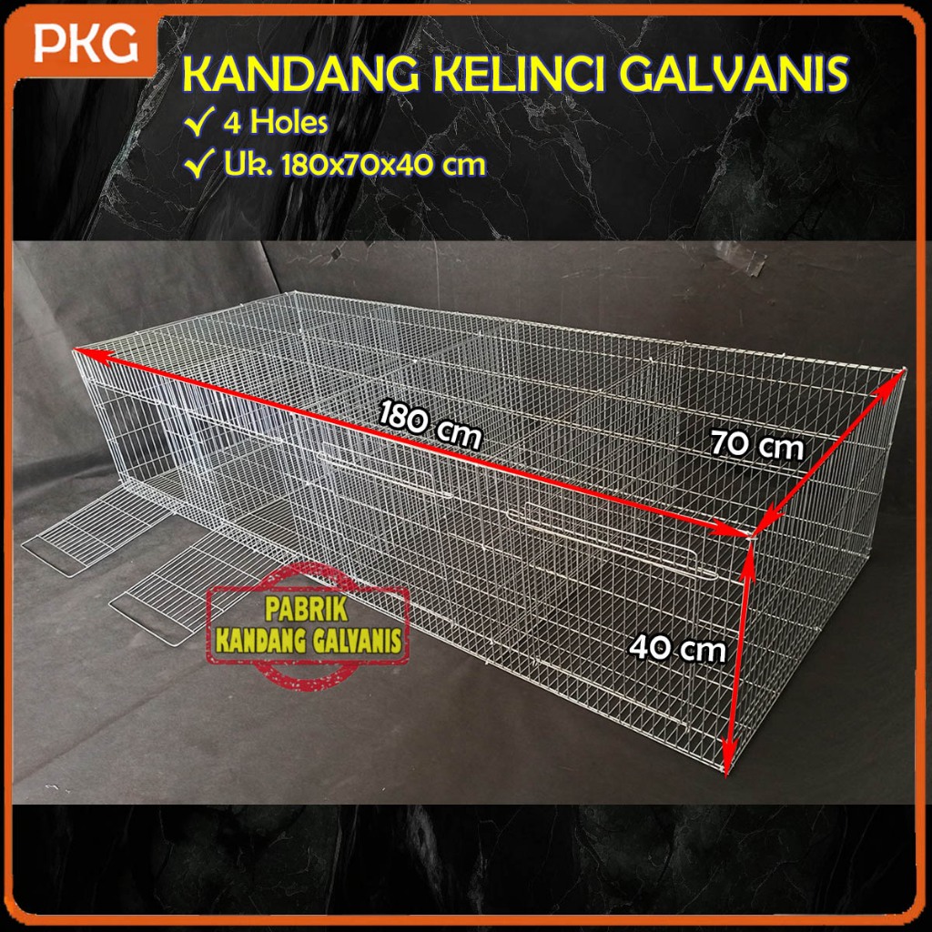 Jual Kandang Kelinci Galvanis Rakit 4 Holes Ukuran 180x70x40 | Kandang ...