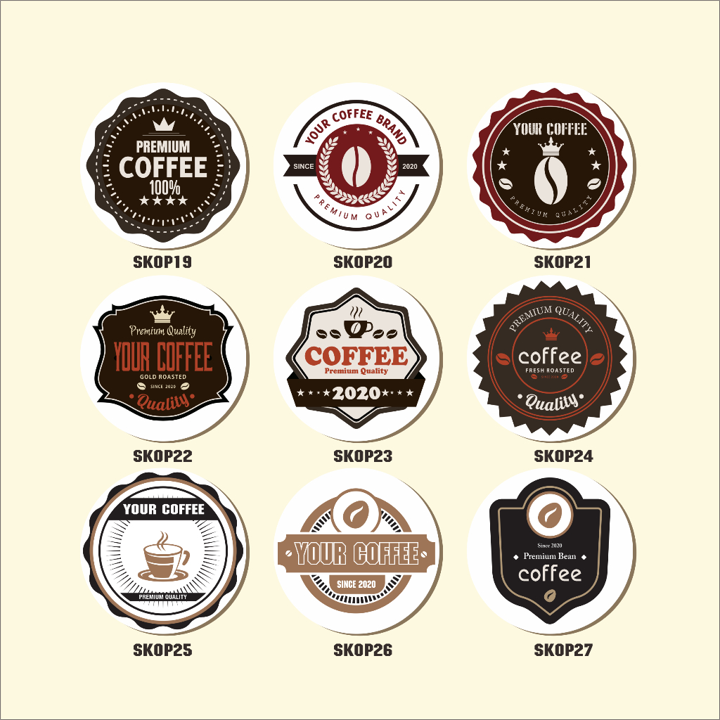 Jual 2-4 Cetak Sticker Label Minuman Murah Tema Kopi Stiker Kemasan ...