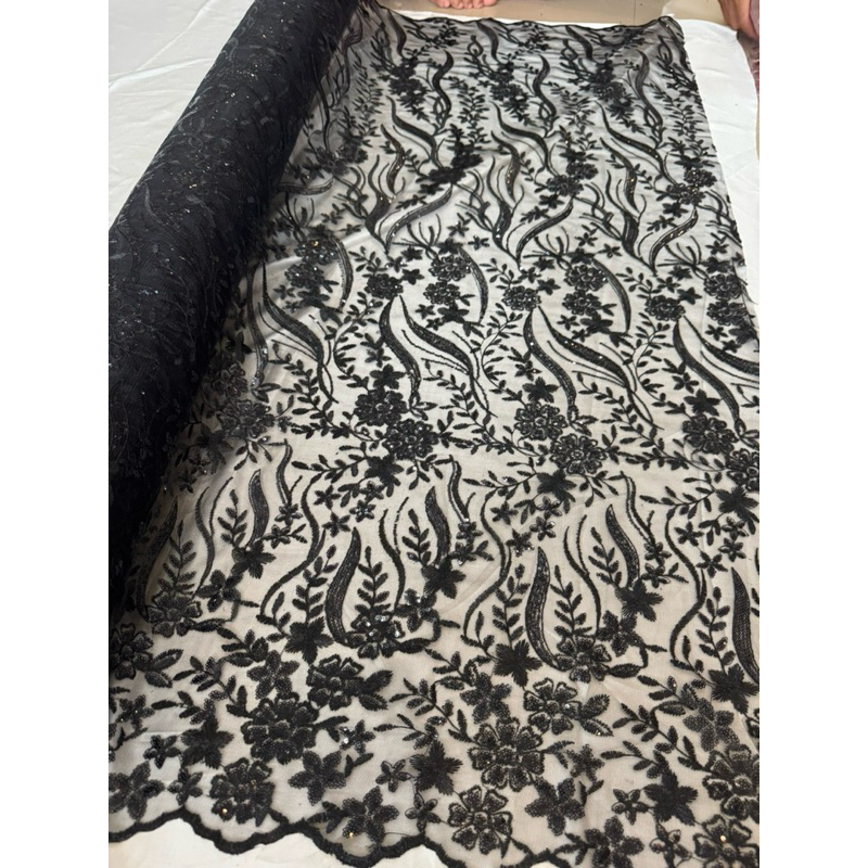Jual Kain tulle bordir bunga payet/springel | Shopee Indonesia