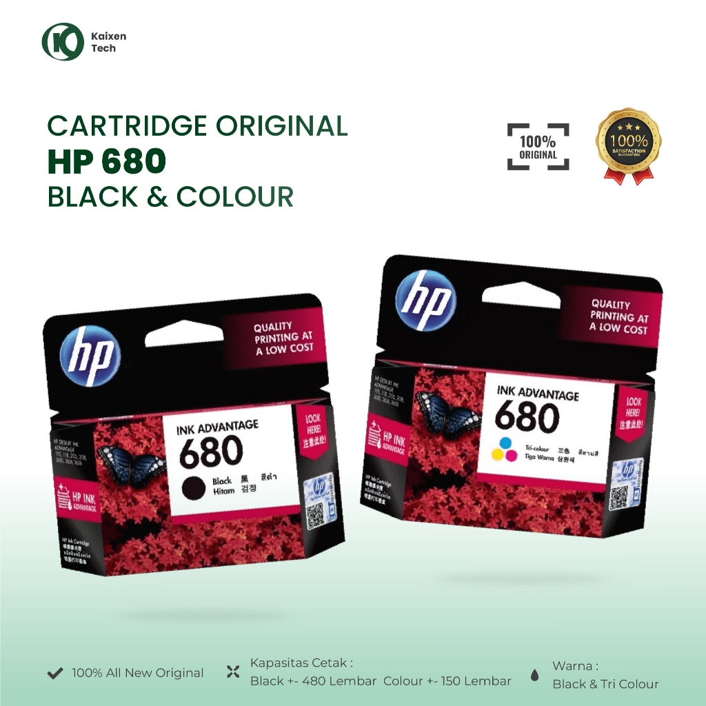 Jual Tinta Printer HP Original 680 Hitam Black Cartridge Asli Twin Pack ...