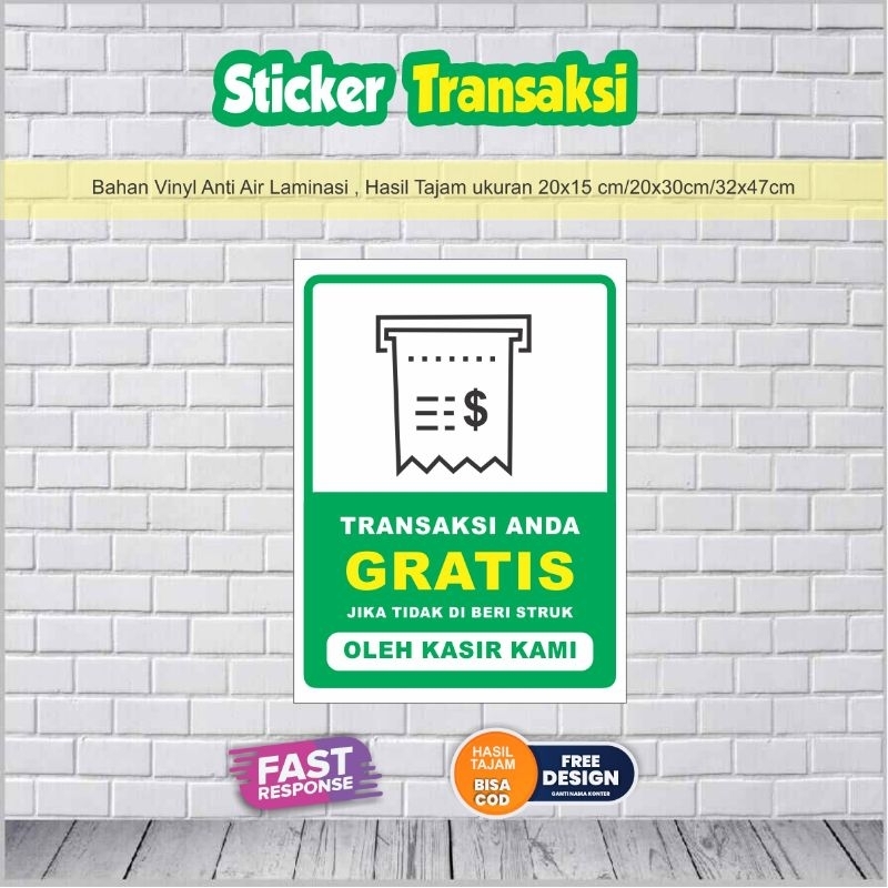 Jual Stiker Tanpa Struk Gratis Shopee Indonesia