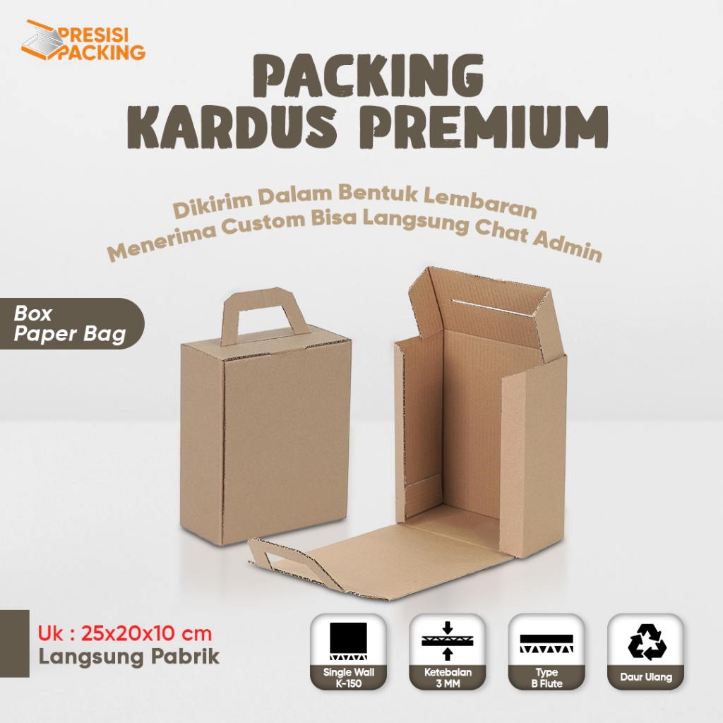 Jual Box 20x10x25 Model Paper Bag Kardus / Box / Karton / Polos ...