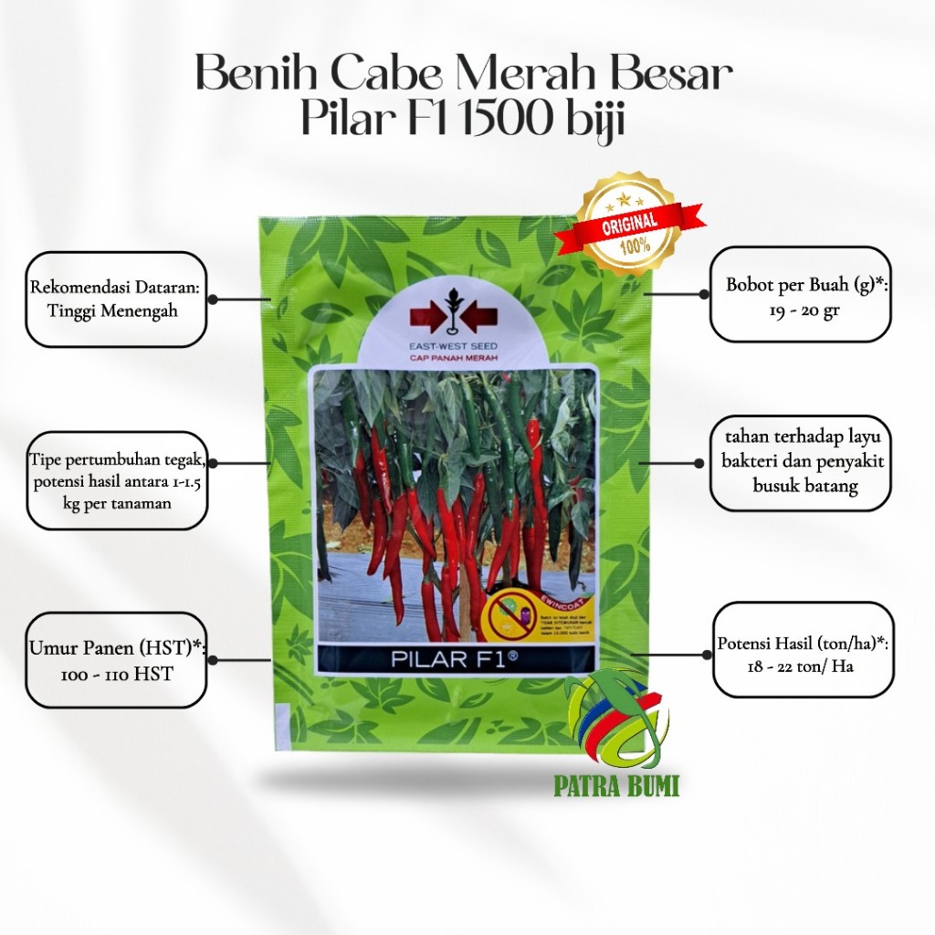 Jual CABE MERAH BESAR PILAR F1 1500 BIJI CAP PANAH MERAH | Shopee Indonesia