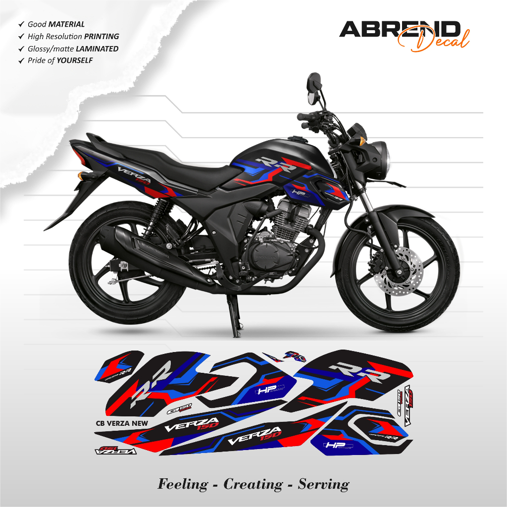 Jual STICKER CB VERZA NEW BMW TRI COLOR / STIKER VERZA 150R / STRIPING ...