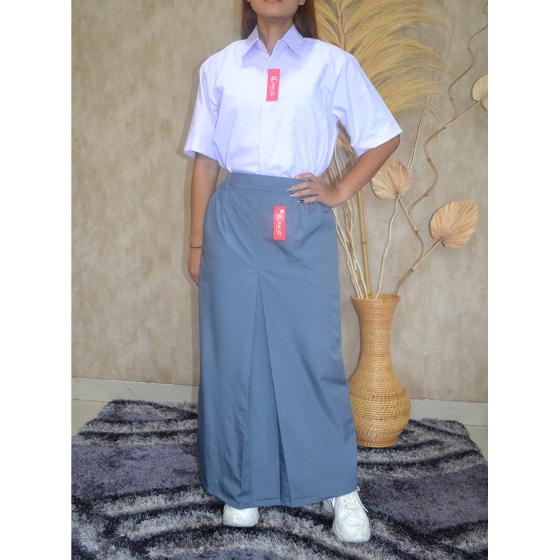 Jual DIVA LEE Rok Seragam Sekolah SMA Span Belah 1 Warna Abu | Shopee ...