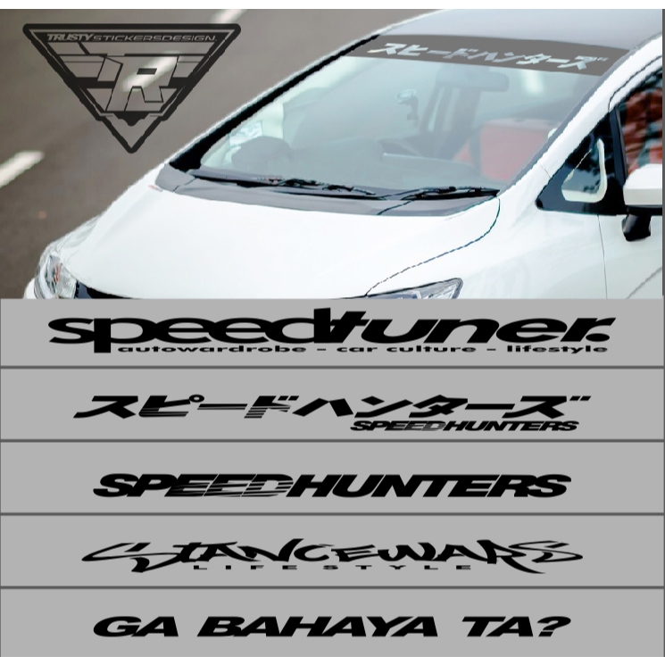 Jual Sticker Kaca Depan Speedhunter kanji blok kaca Mobil jdm style ...