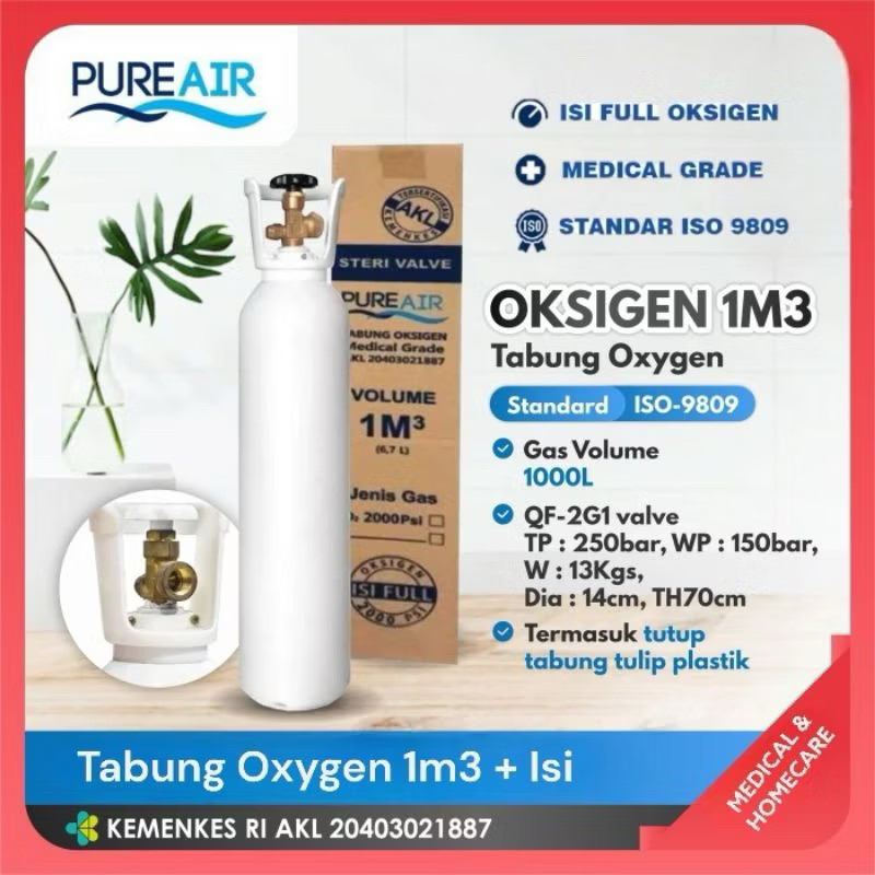 Jual BARU - oksigen pure air 1m3 oxygen | Shopee Indonesia