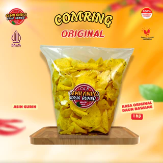Cemilanku - 1Kg Kecimpring Singkong Bawang Daun Rasa Asin Gurih, Comring