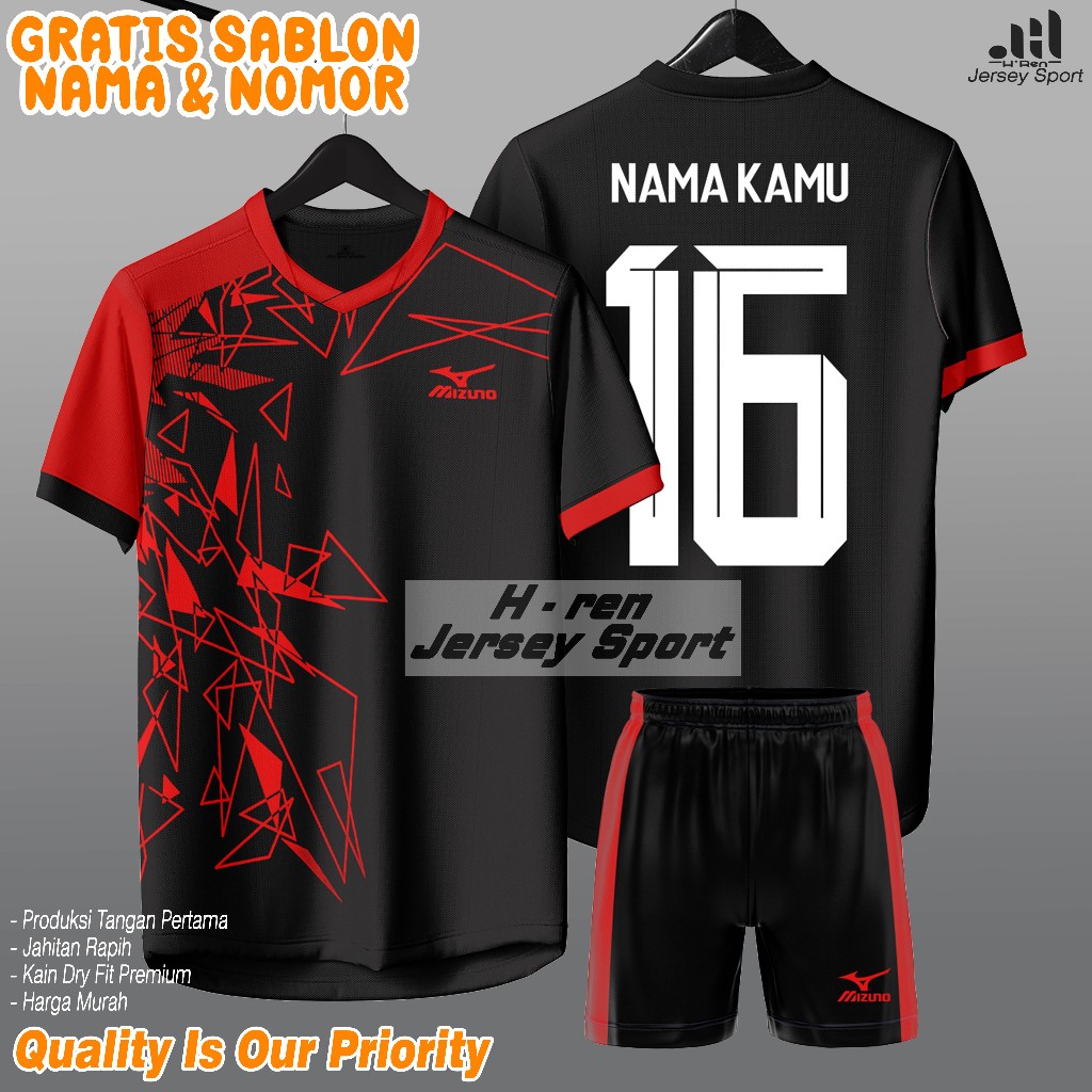 Jual COD FREE SABLON NAMA NOMOR Setelan Jersey Kaos Bola voly