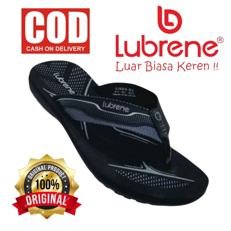 Jual Lubrene Sandal Jepit Hitam/sandal lubrene original 100% | Shopee ...