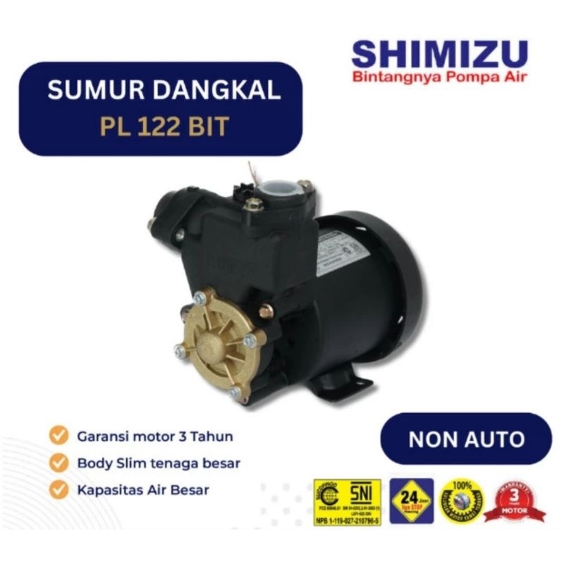 Jual SHIMIZU : PL-122BIT MESIN POMPA AIR NON AUTO PL 122 BIT SUMUR ...