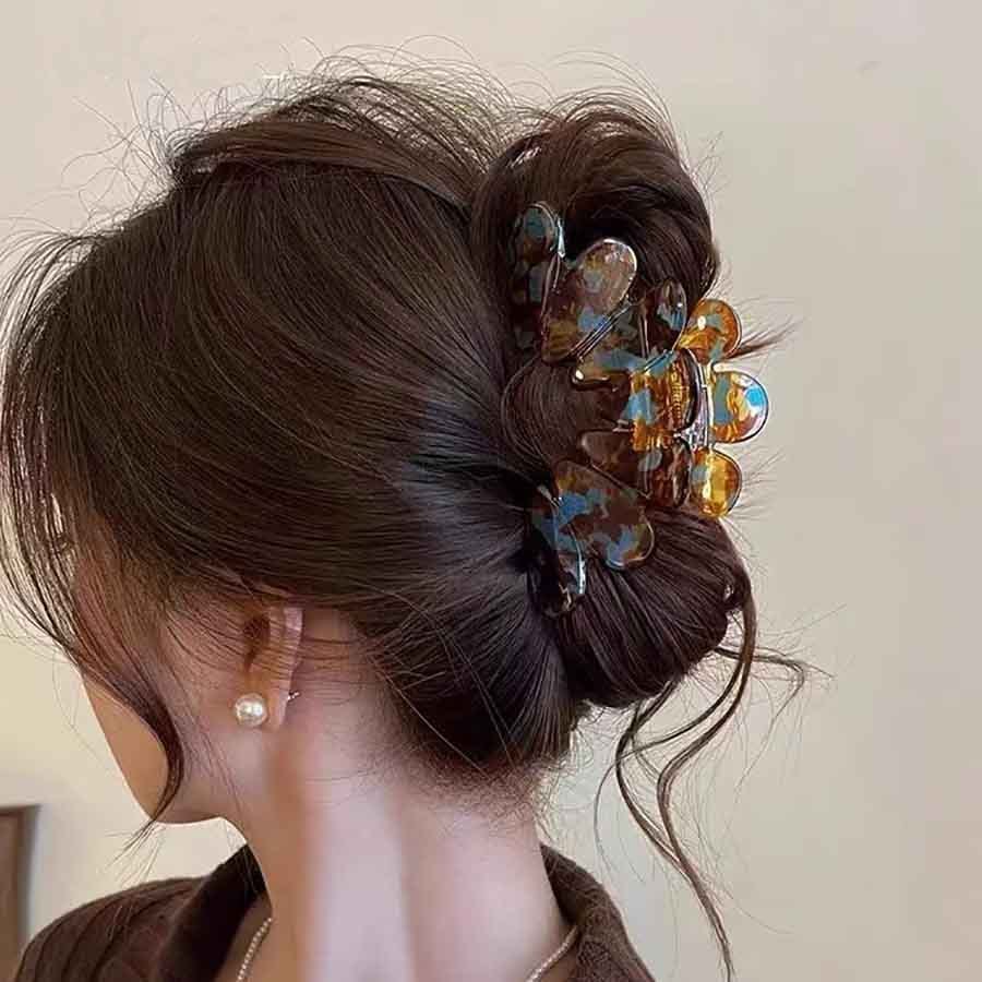 Jual Jepit Rambut Selulosa Asetat Bentuk Daun Summer Large Petal ...
